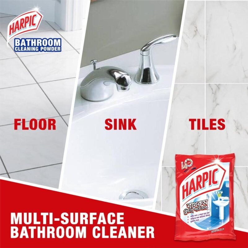 Harpic Bathroom Cleaner Powder for Floor, Basin & Tiles- 400gm - Image 3