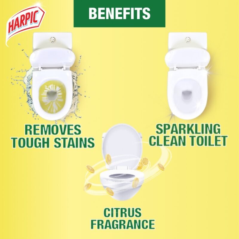 Harpic Toilet Cleaner Liquid Fresh Citrus Fragrance 500ml Free Mug with Organic Active for 10X Better Cleaning - Image 3