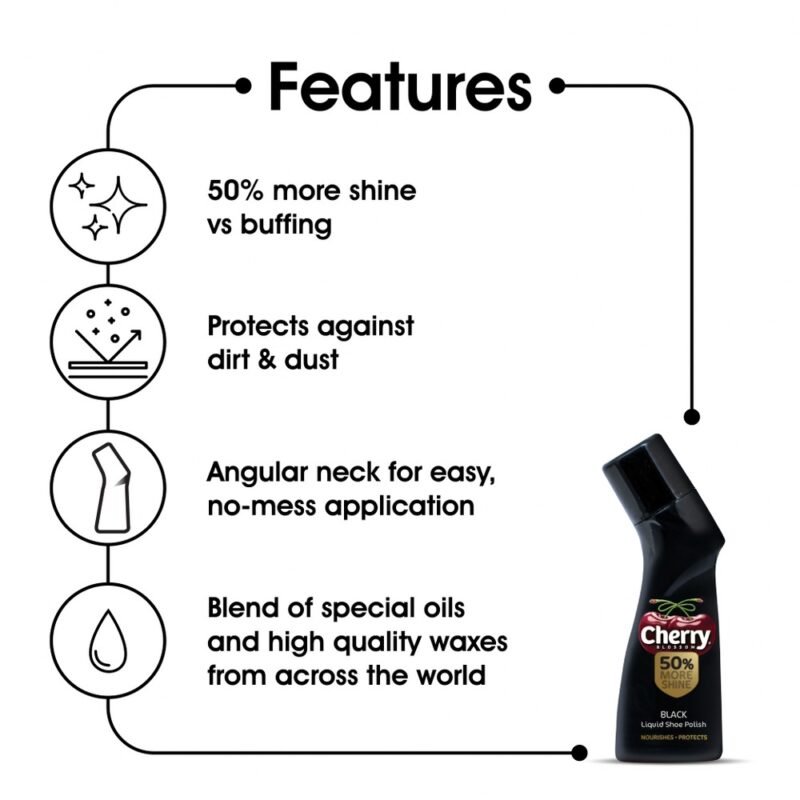 Cherry Shoe Polish Black 75ml - Image 4