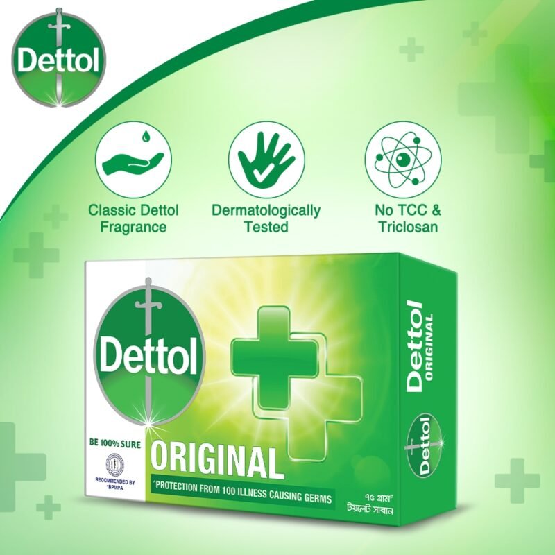 Dettol Soap Original Pack of 3 (75gm X 3), Bathing Bar Soaps with protection from 100 illness-causing germs - Image 3