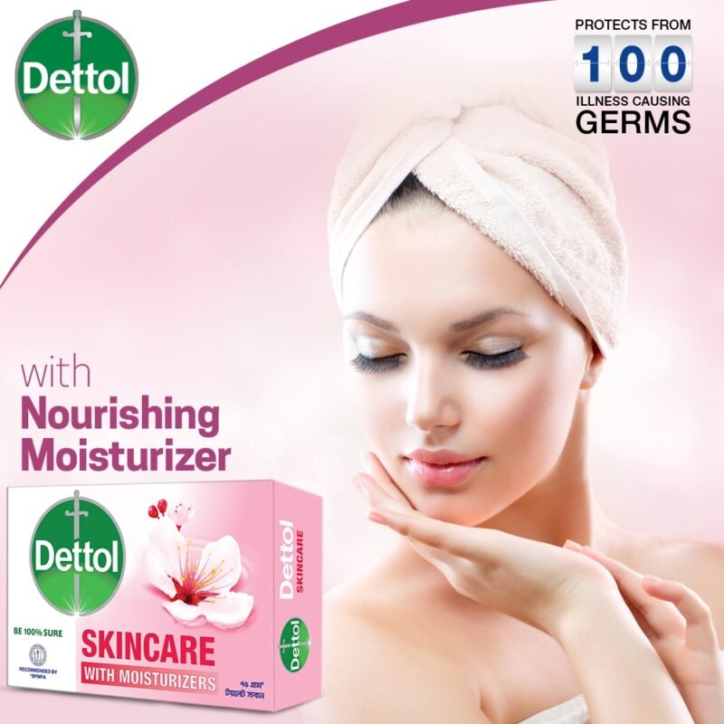Dettol Soap Skincare 75gm Bathing Bar, Soap with Moisturizers - Image 4
