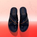 Walkaroo Men's criss-Cross Toe Style Blue tan sandal - Image 3