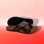 Walkaroo Men's criss-Cross Toe Style Brown tan sandal