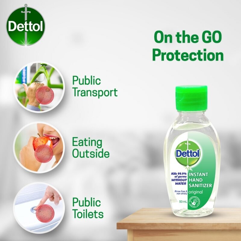 Dettol Instant Hand Sanitizer, Made in Thailand, Kills 99.9% Germs Without Water, 50ml - Image 5