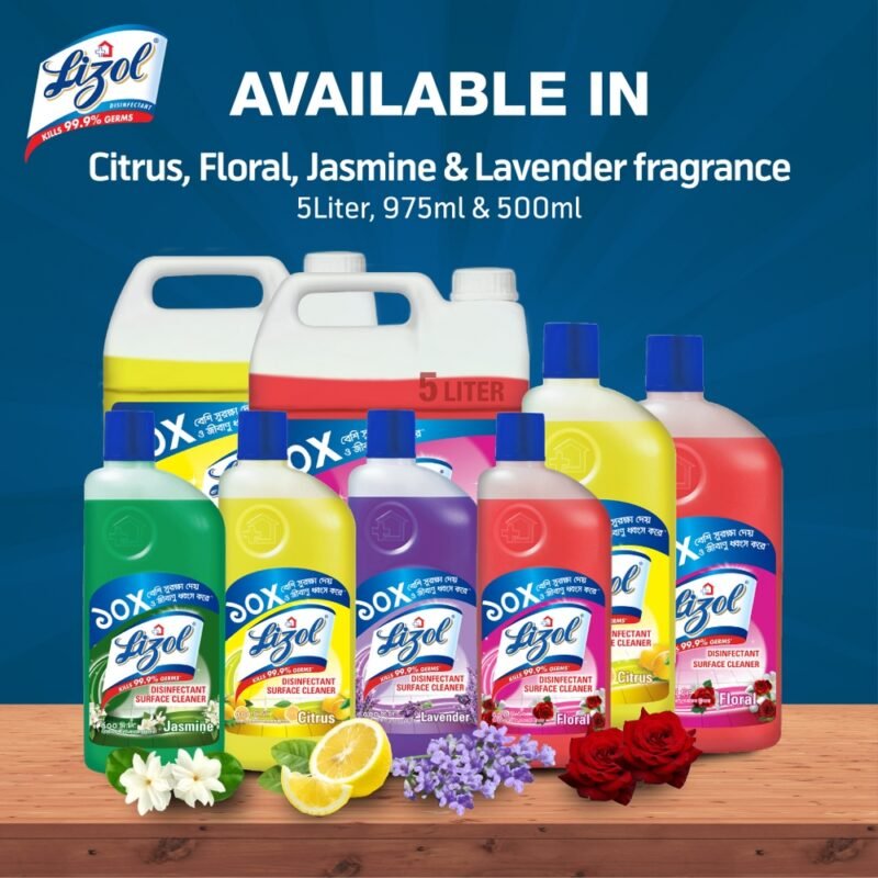 Lizol Disinfectant Floor & Surface Cleaner 975ml Citrus, Kills 99.9% Germs - Image 5