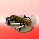 Walkaroo Ladies Criss-cross Stylish Blue and Beige Sandal
