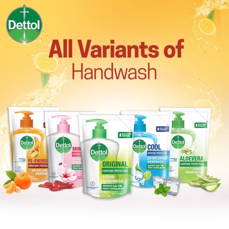 Dettol Handwash Refil 170ml X 2 Re-Energize, pH-Balanced Liquid Soap formula - Image 5