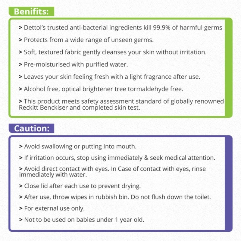 Dettol Antibacterial Disinfectant Wet Wipes Single Pack - Image 7
