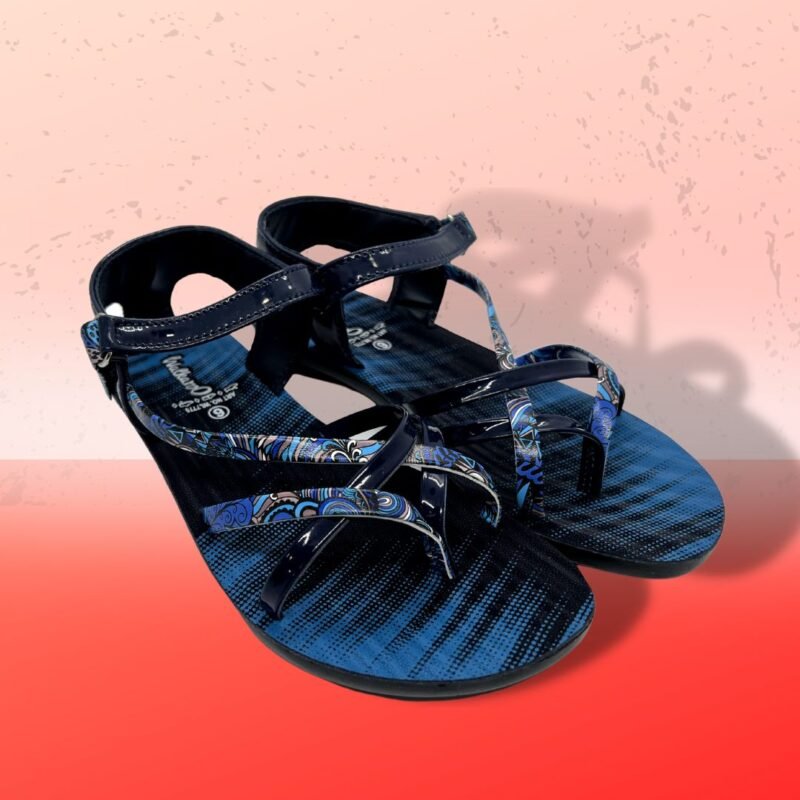 Walkaroo Ladies Criss-Cross Style Blue Sandal - Image 3