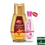 Dabur Almond Hair Oil 200 ml (Free Gulabari Rose Water 120 ml)
