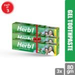 Dabur Herb'l Intense Fresh Gel Toothpaste 80 gm (Pack of 3)