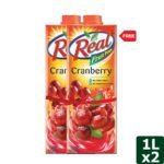 Dabur Real Fruit Power Cranberry 1 L (Buy 1 Get 1 Free)