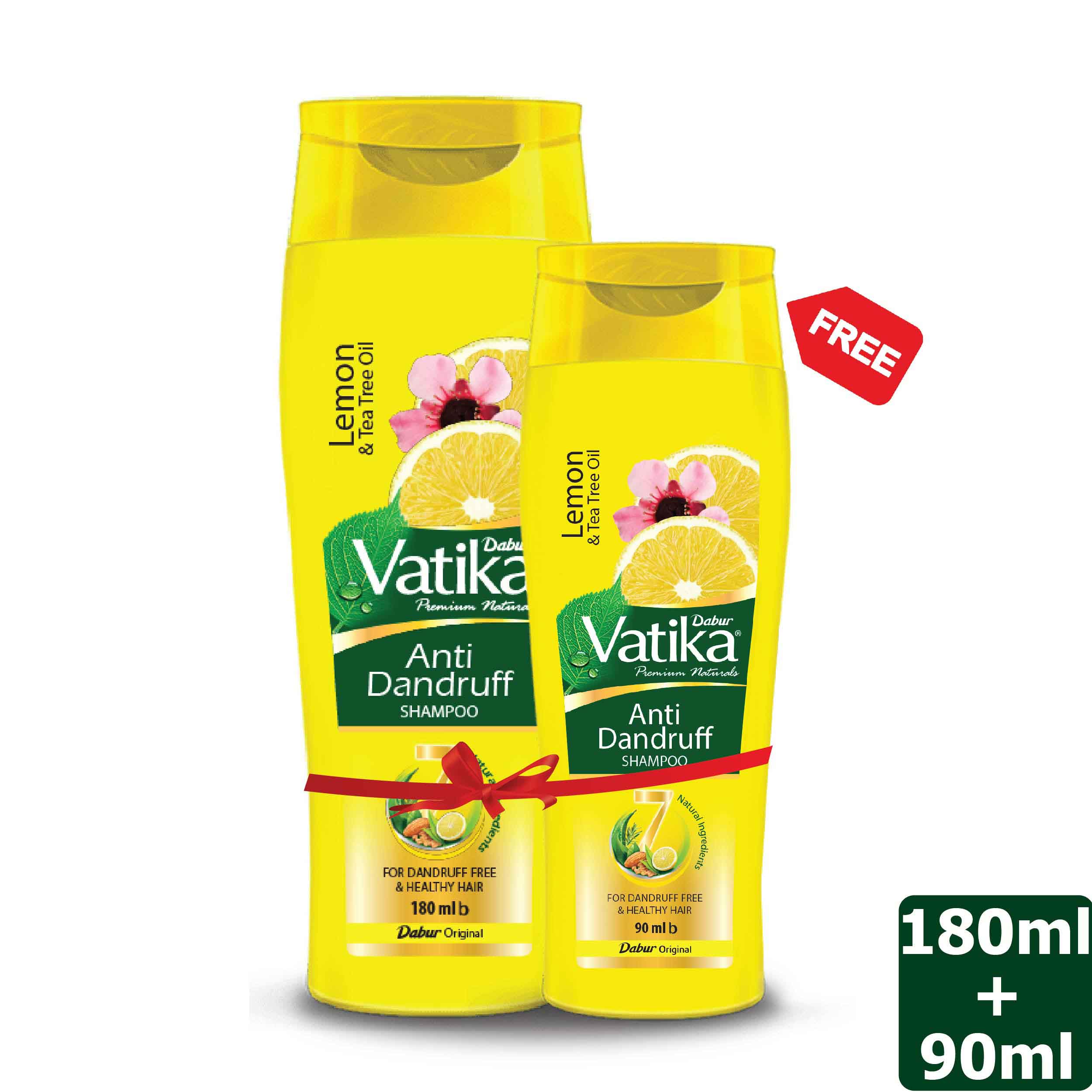 Dabur Vatika Anti-Dandruff Shampoo 180 ml (Free Vatika Anti-Dandruff Shampoo 90 ml)