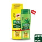 Dabur Vatika Anti-Dandruff Shampoo 180 ml (Free Vatika Hair Fall Control Shampoo 90 ml)
