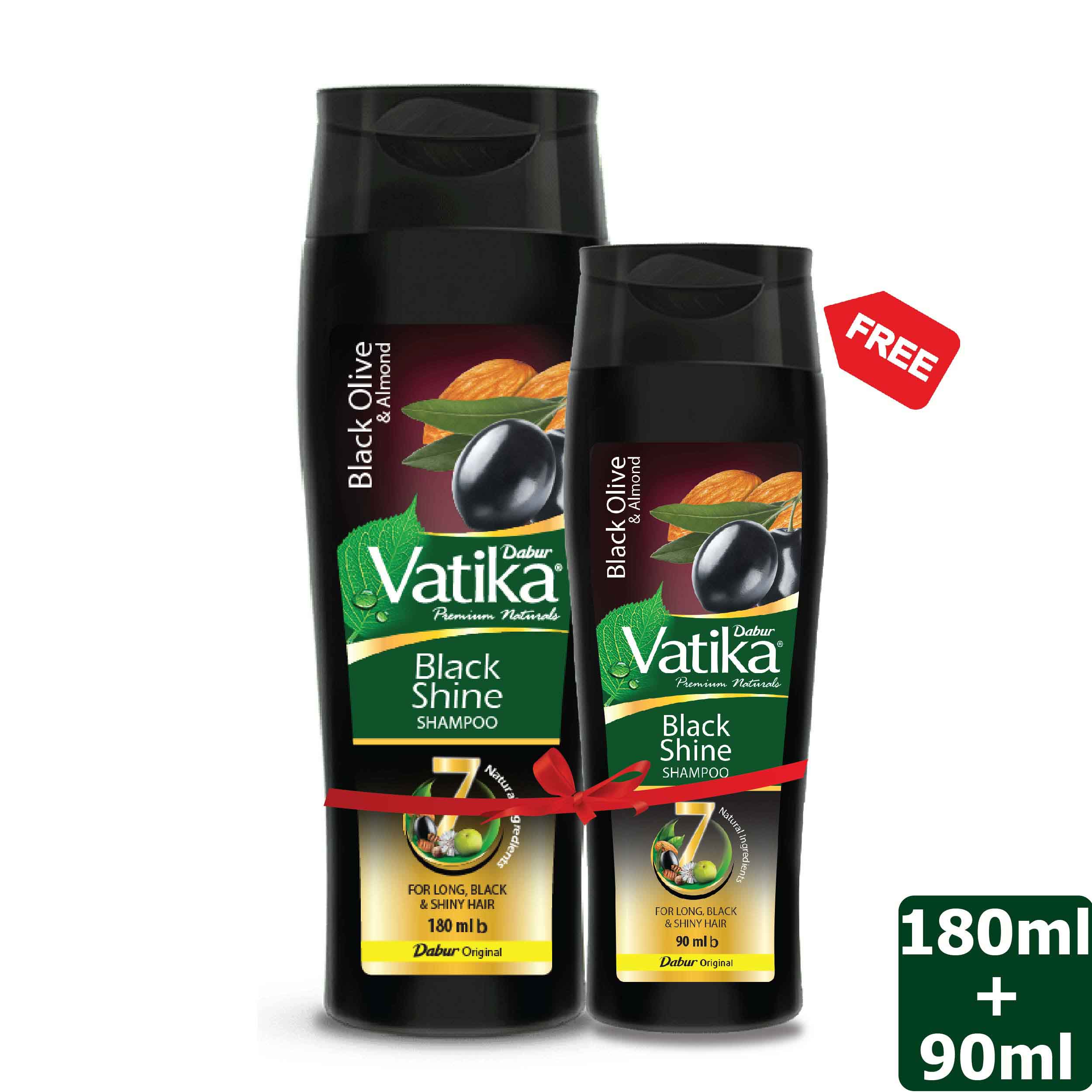 Dabur Vatika Black Shine Shampoo 180 ml (Free Vatika Black Shine Shampoo 90 ml)