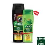 Dabur Vatika Black Shine Shampoo 180 ml (Free Vatika Hair Fall Control Shampoo 90 ml)
