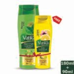 Dabur Vatika Hair Fall Control Shampoo 180 ml (Free Vatika Anti-Dandruff Shampoo 90 ml)