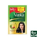 Dabur Vatika Hair Fall Control Shampoo Sachet 6 ml (Pack of 12) - Get 2 pcs Free