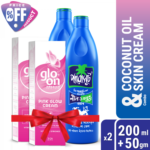 Parachute Coconut Oil 200mlx2 & GLO-ON Pink Glow Cream 50gmx2 Combo