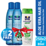 Parachute Hair Oil Advansed Aloe Vera Enriched Coconut 250ml Double Pack (FREE Parachute Naturale Shampoo Nourishing Care 80ml)