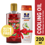 Red King Men's Cooling Oil 200ml (FREE Parachute Naturale Shampoo Anti Hair Fall 80ml)