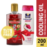 Red King Men's Cooling Oil 200ml (FREE Parachute Naturale Shampoo Damage Repair 80ml)