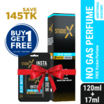 Studio X Blue Water No Gas Perfume Spray for Men 120ml (Insta Pocket Perfume 17ml FREE)