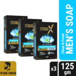 Studio X Clean & Fresh Soap For Men Combo Pack (125gm x 3)