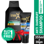 Studio X Clean & Strong Shampoo for Men 355ml (30gm Men's Brightening Cream FREE)