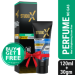 Studio X Woody No Gas Perfume Spray for Men 120ml (30gm Men's Brightening Cream FREE)