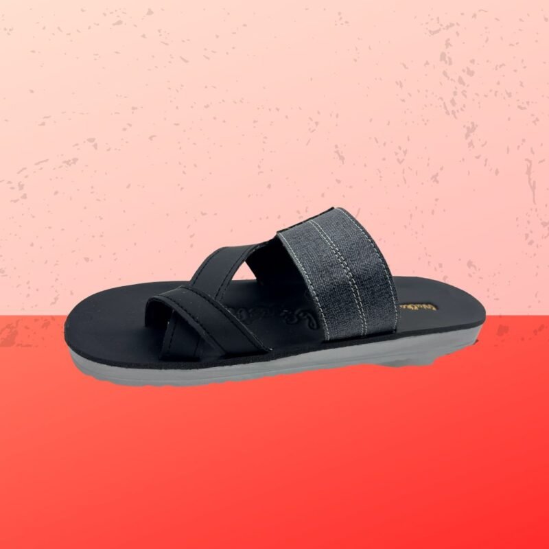 Walkaroo Men’s Stylish and comfort Blackslipper - Image 2