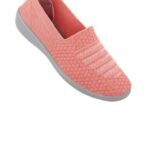 walkaroo ladies stylish and comfortable peach color shoes for ladies
