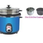 Kiam Rice cooker Steel – (One SS bati & One Coating bati) Straight 1.8 Ltr SJBS-8702
