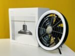 JISULIFE FA17 Rechargeable Fan With LED Ceiling Fan With Long Tripod Stand- Black Color - Image 2