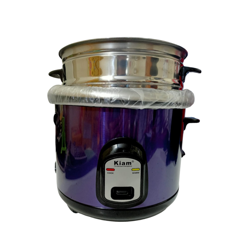 Kiam Rice cooker Steel – (One SS bati & One Coating bati) Straight 1.8 Ltr SJBS-8702 - Image 2