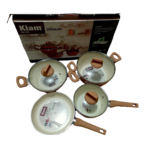 Kiam Ceramic Non Stick Cookware Set 7 Pcs Gift Box (Induction Bottom)