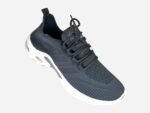 Gents Grey Color Mesh Knitting Lightweight Breathable Slip On Walking Shoes Casual Comfortable Workout Sneakers
