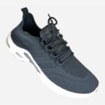 Gents Grey Color Mesh Knitting Lightweight Breathable Slip On Walking Shoes Casual Comfortable Workout Sneakers
