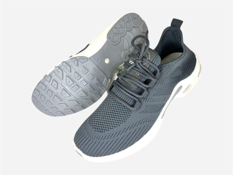Gents Grey Color Mesh Knitting Lightweight Breathable Slip On Walking Shoes Casual Comfortable Workout Sneakers - Image 2