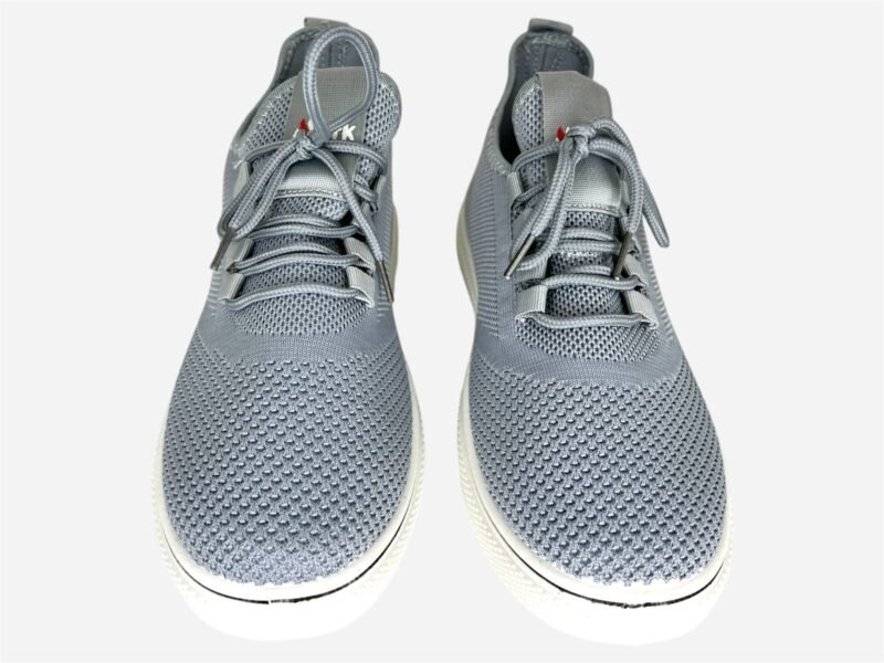 Gents Grey Color Mesh Knitting Lightweight Breathable Slip On Walking Shoes Casual Comfortable Workout Sneakers - Image 2
