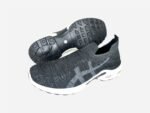 Gents Grey Color Mesh Knitting Lightweight Breathable Slip On Walking Shoes Casual Comfortable Workout Sneakers