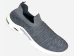 Gents Grey Color Mesh Knitting Lightweight Breathable Slip On Walking Shoes Casual Comfortable Workout Sneakers