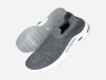 Gents Grey Color Mesh Knitting Lightweight Breathable Slip On Walking Shoes Casual Comfortable Workout Sneakers - Image 2