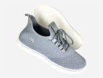 Gents Grey Color Mesh Knitting Lightweight Breathable Slip On Walking Shoes Casual Comfortable Workout Sneakers
