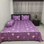 Luxury Twill Cotton Bedsheet – King Size – 3 Pecs Set – Hit Purple