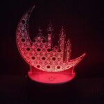 GearUP Acrylic Multicolor Night Lamp (Ramadan Mubarak) – White Base - Image 2