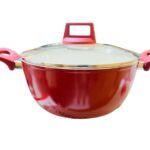 Casserole with glass lid ceramic inducation bottom -28cm