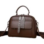 High end ladies' handbag multi-layer large capacity commuting bag(Coffee)