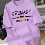 Drop Shoulder Print T-Shirt - Germany Stripe