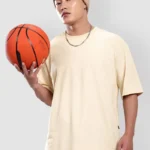 Oversized Plain T-Shirt - Beige